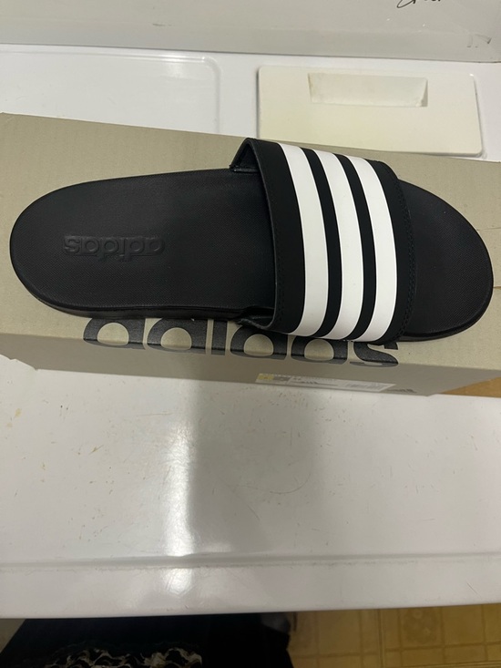 adidas Shoes - adidas Adilette Comfort Slide in Black and White
